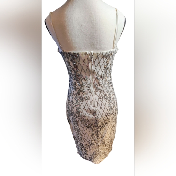 Privy Silver and White Midi Dress - Picture 3 of 16